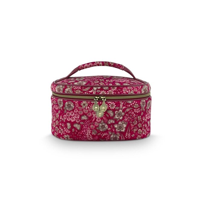 Pip Studio Cleo Trousse de toilette matelassée Rêves de Marguerite Rouge 26x16x16cm