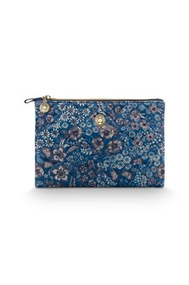 Pip Studio Charly Cosmetic Flat Pouch Medium Quilted Daisy Dreams Blue 24x1x15.5cm