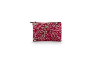 Pip Studio Charly Trousse Cosmétique Plate Moyenne Matelassée Daisy Dreams Rouge 24x1x15.5cm