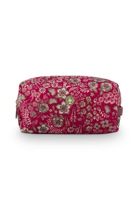 Pip Studio Coco Cosmetic Bag Medium Quilted Daisy Dreams Red 21.5x10x10.5cm