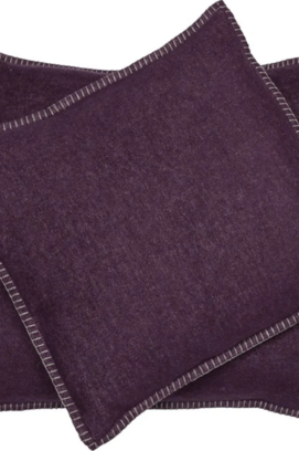 David Fussenegger Sylt housse de coussin décoratif uni 50x50 Raisin