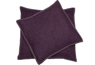 David Fussenegger Sylt housse de coussin décoratif uni 50x50 Raisin