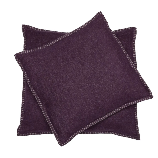 David Fussenegger Sylt housse de coussin décorative uni 50x50 Raisin