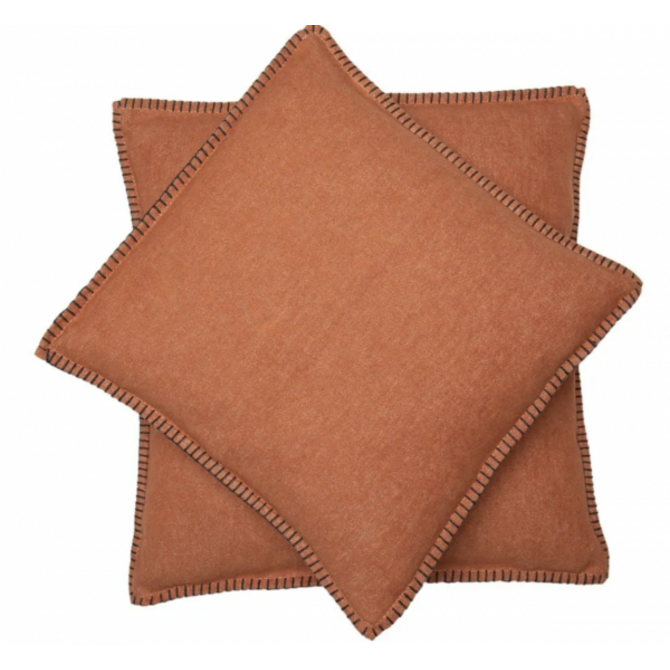 David Fussenegger Sylt housse de coussin décorative uni 50x50 Caramel