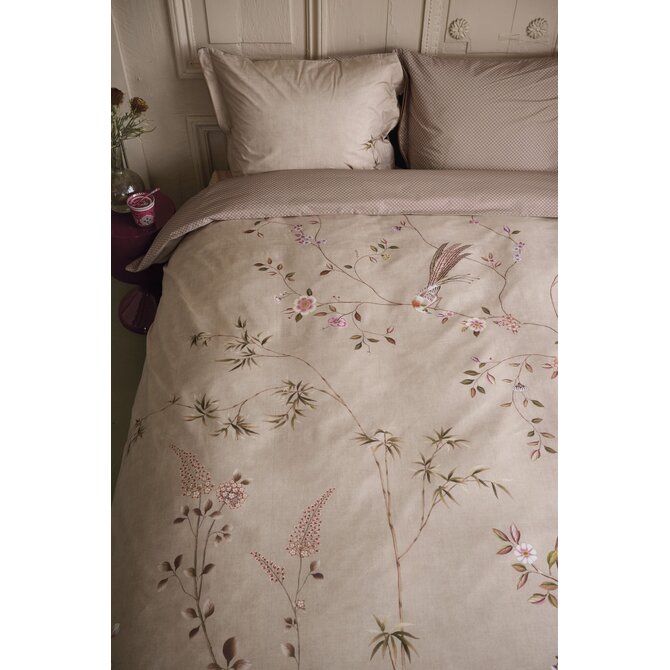Pip Studio Dekbedovertrek Bamboo Blossom Khaki 240x200/220 cm