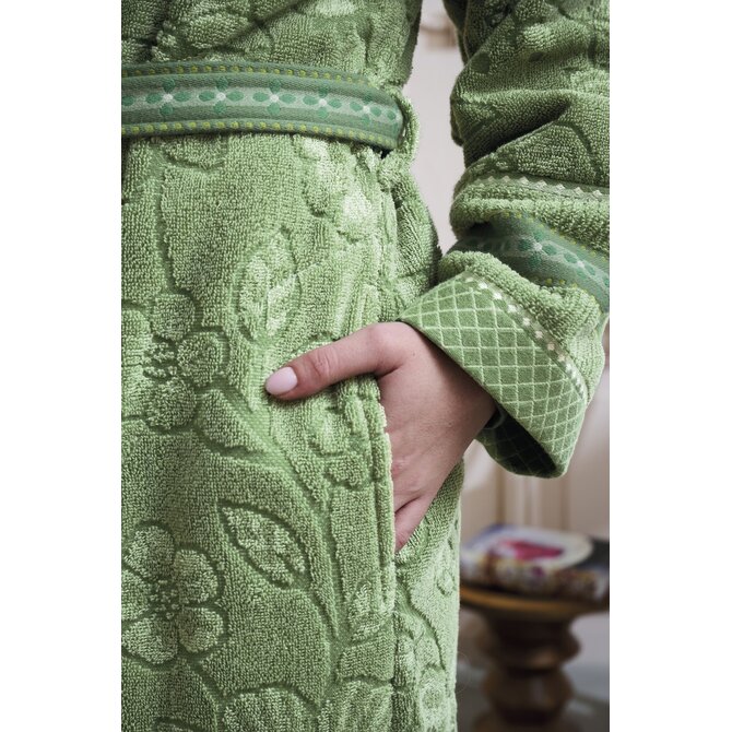 Pip Studio  Jasmin Jacquard Bathrobe Groen XS