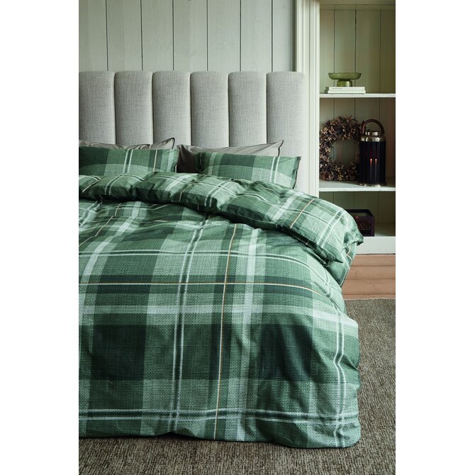 Rivièra Maison Kussensloop Tartan Check Groen 60x70 cm