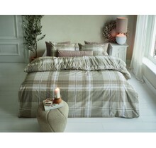Rivièra Maison Dekbedovertrek Tartan Check Zand 200x200/220 cm