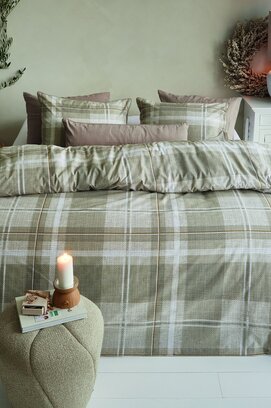 Rivièra Maison Housse de couette Tartan à carreaux Sable 240x200/220 cm