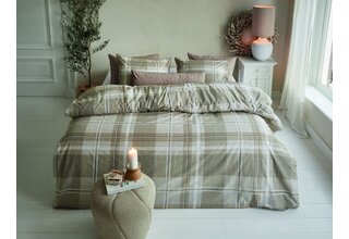 Rivièra Maison Housse de couette Tartan à carreaux Sable 260x200/220 cm