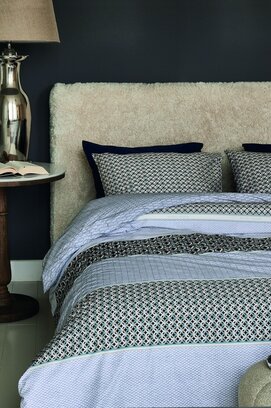 Rivièra Maison Housse de couette Lawrence bleu-gris 200x200/220 cm