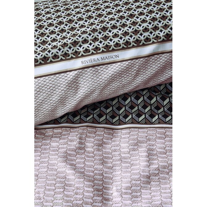 Rivièra Maison Housse de couette Lawrence brun 260x200/220 cm