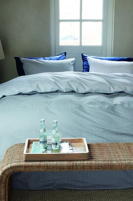 Rivièra Maison Dekbedovertrek Emery Blauwgrijs 200x200/220 cm
