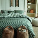 Rivièra Maison Rivièra Maison Housse de couette Woven Wool Vert 140x200/220 cm