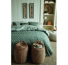 Rivièra Maison Dekbedovertrek Woven Wool Groen 140x200/220 cm