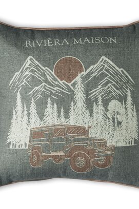 Rivièra Maison Roadtrip Cushion Groen 45x45 cm