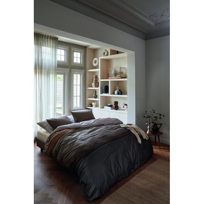 Beddinghouse Housse de couette Carter brun 240x200/220 cm