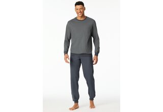 Schiesser Heren Pyjama Long  darkgrey 181156 50/M