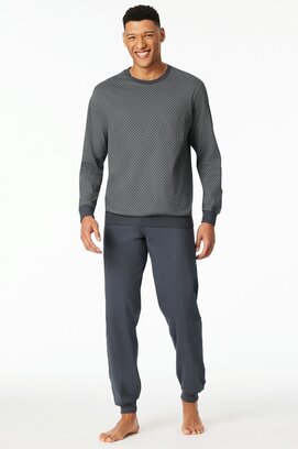 Schiesser Hommes Pyjama Long  gris foncé 181156 52/L
