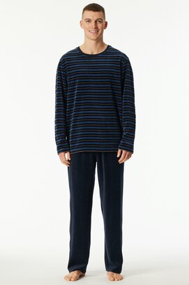 Schiesser Heren Pyjama Long  nightblue 182023 48/S