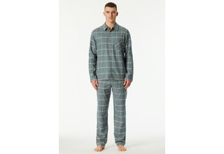 Schiesser Heren Pyjama Long  mineralgreen 182029 50/M