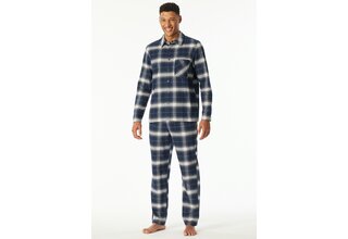 Schiesser Heren Pyjama Long  nightblue 182029 52/L