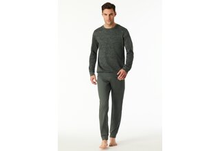Schiesser Heren Pyjama Long  darkgreen 183173 52/L