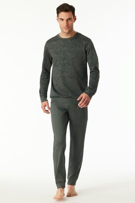 Schiesser Heren Pyjama Long  darkgreen 183173 56/XXL