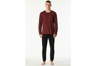 Schiesser Homme Pyjama long  rouge vin 183124 52/L