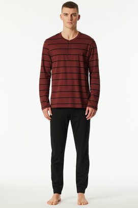 Schiesser Heren Pyjama Long  winered 183124 58/3XL