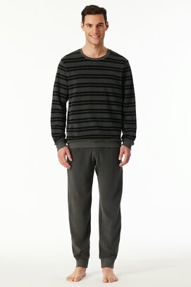 Schiesser Heren Pyjama Long  darkgrey-mel. 183128 54/XL