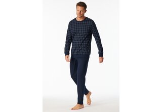 Schiesser Heren Pyjama Long  nightblue 183173 48/S