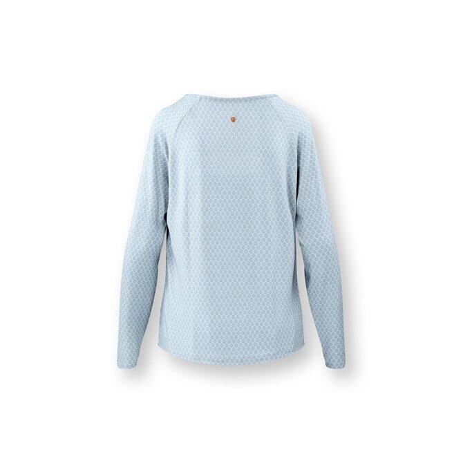 Pip Studio Tina Long Sleeve Top Thousand Leaves Light Blue L