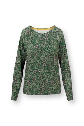 Pip Studio Tina Haut à manches longues Daisy Dreams vert XL