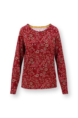 Pip Studio Tina top à manches longues Daisy Dreams rouge XL