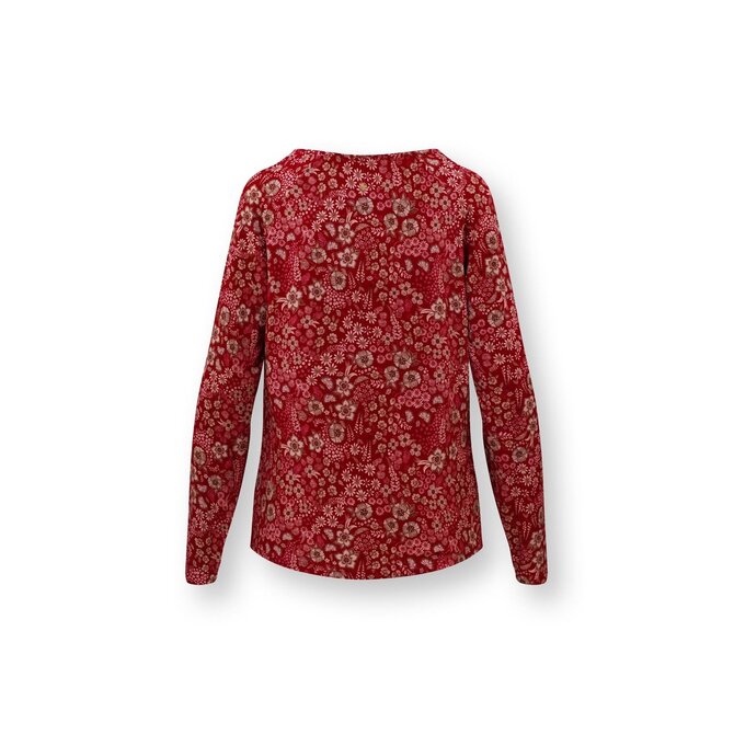 Pip Studio Tina Long Sleeve Top Daisy Dreams Red XL