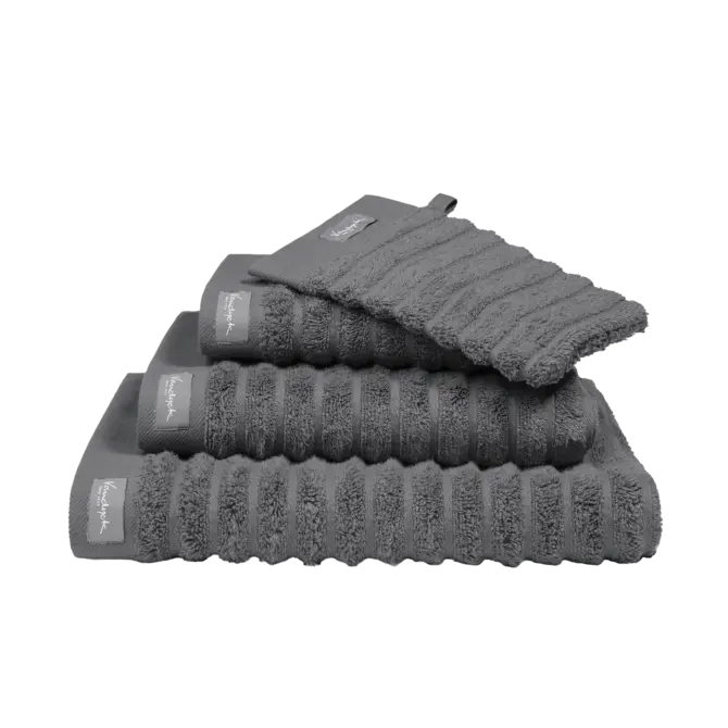 Vandyck Home Towel Wave washandje 16x22 Dark Grey