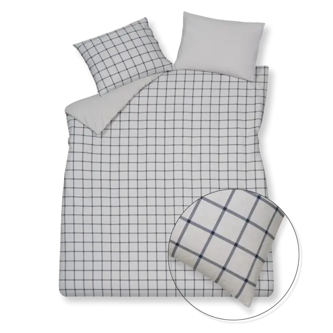 Vandyck Flanel Dundee dekbedovertrek 140x200/220 Blue Ink