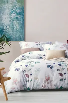 Dommelin Dekbedovertrek Leaves Satijn 300TC Multikleur 140x200/220 cm