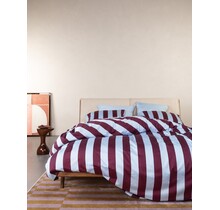 Essenza Minte Stripe Housse de couette 140x200/220 Mauve Vin - Bleu glacéBleu glacé