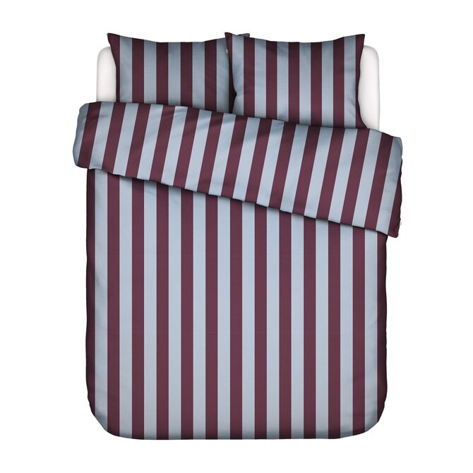 Essenza Minte Stripe Dekbedovertrek 140x200/220 Mauve Wine - Ice blueIce blue