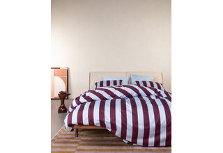 Essenza Minte Stripe Housse de couette 200x200/220 Mauve Vin - Bleu glace