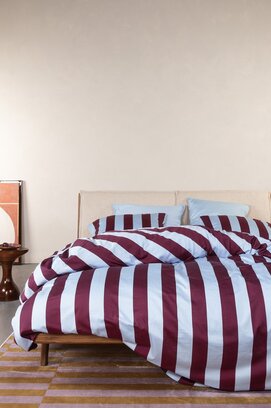 Essenza Minte Stripe Kussensloop 60x70 Mauve Wine - Ice blue