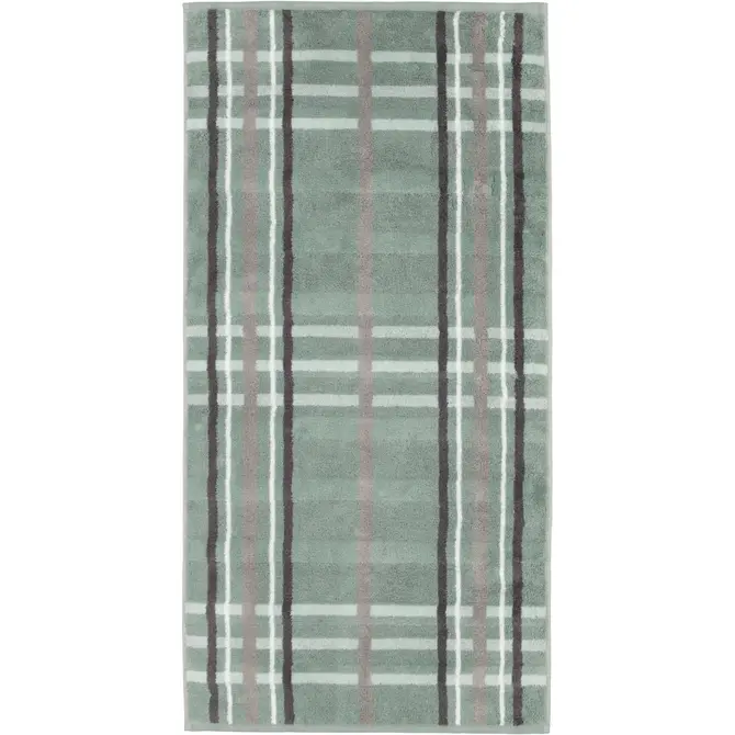 Cawö Noblesse Check Handdoek 50x100 nordic green