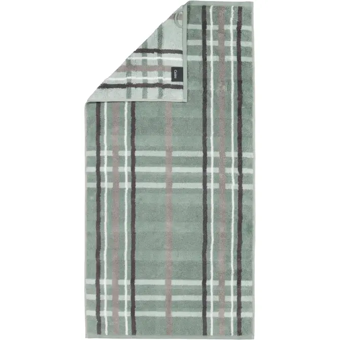 Cawö Noblesse Check Handdoek 50x100 nordic green