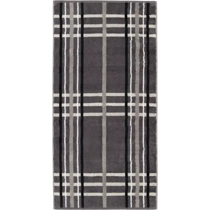 Cawö Noblesse Check Handdoek 50x100 anthrazit