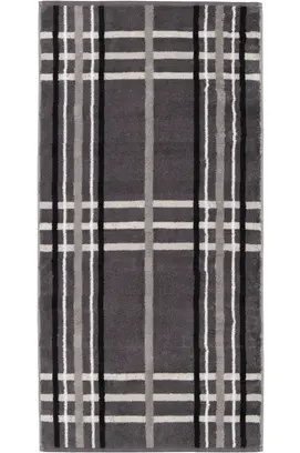 Cawö Noblesse Check Badlaken 80x150 anthrazit