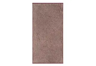 Cawö Two-Tone Stripe Handdoek 50x100 bordeaux