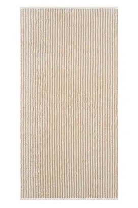 Cawö Two-Tone Stripe Handdoek 50x100 natur