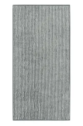 Cawö Two-Tone Stripe Handdoek 50x100 schiefer